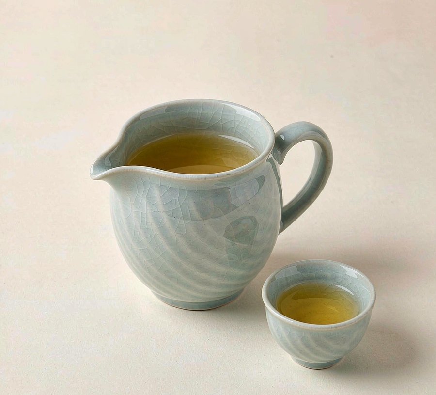 宋式点茶·天青釉公道杯